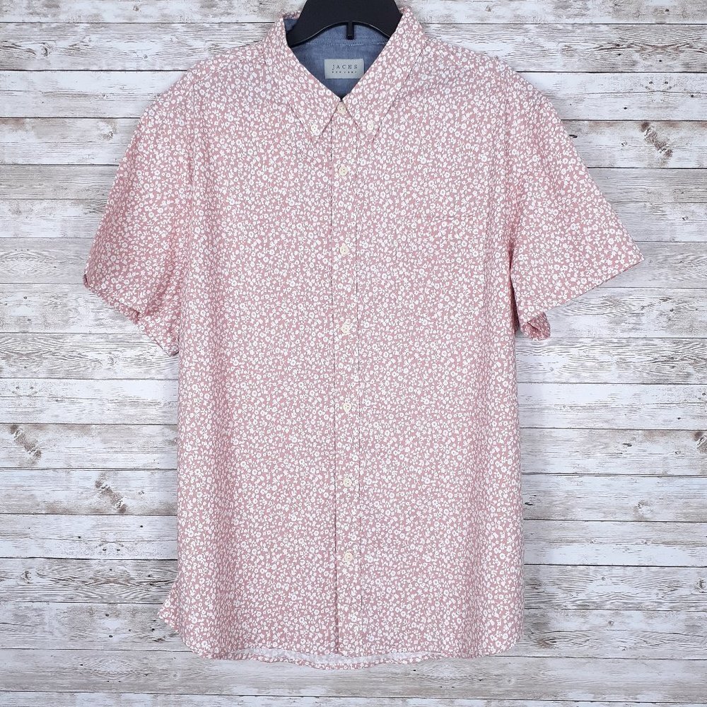 Jachs Mens Button Down Shirt XL Stretch Cameo Floral 38A